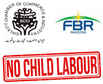 Sialkot Chamber of Commerce & Industry, FBR Pakistan, and No Child Labour certifications